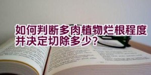 如何判断多肉植物烂根程度并决定切除多少？