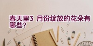 春天里3月份绽放的花朵有哪些？