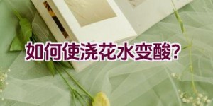 如何使浇花水变酸？