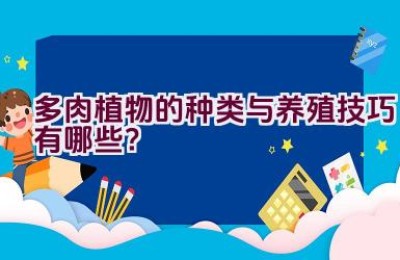 “多肉植物的种类与养殖技巧有哪些？”