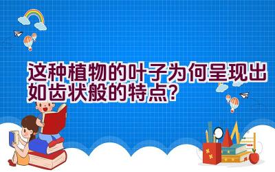 这种植物的叶子为何呈现出如齿状般的特点？插图