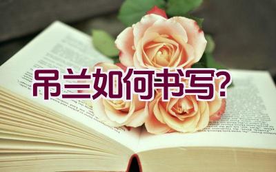 吊兰如何书写?插图 吊兰如何书写?插图