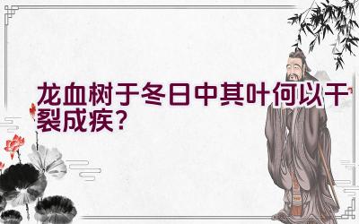 龙血树于冬日中其叶何以干裂成疾？插图