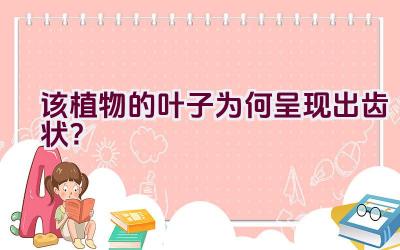 该植物的叶子为何呈现出齿状?插图 该植物的叶子为何呈现出齿状?插图