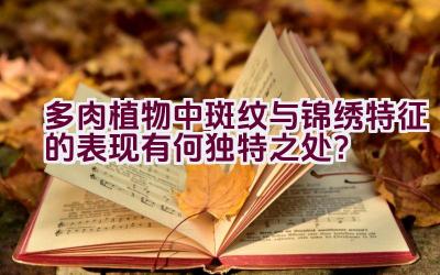 多肉植物中斑纹与锦绣特征的表现有何独特之处？插图