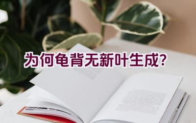 为何龟背无新叶生成？插图