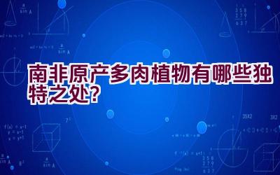 南非原产多肉植物有哪些独特之处？插图