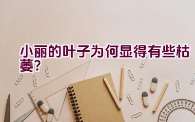 小丽的叶子为何显得有些枯萎？插图