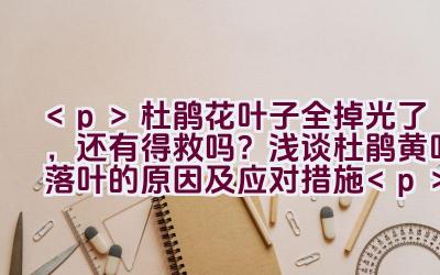 杜鹃花叶子全掉光了，还有得救吗？浅谈杜鹃黄叶落叶的原因及应对措施插图