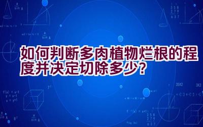 如何判断多肉植物烂根的程度并决定切除多少？插图