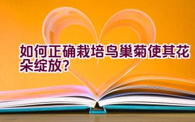 如何正确栽培鸟巢菊使其花朵绽放？插图