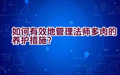 如何有效地管理法师多肉的养护措施？插图