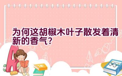 为何这胡椒木叶子散发着清新的香气?插图 为何这胡椒木叶子散发着清新的香气?插图