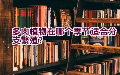 多肉植物在哪个季节适合分支繁殖？插图