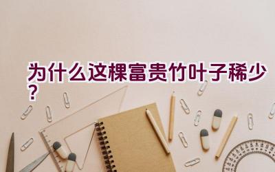 为什么这棵富贵竹叶子稀少？插图