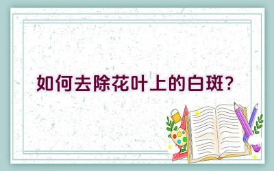 如何去除花叶上的白斑？插图